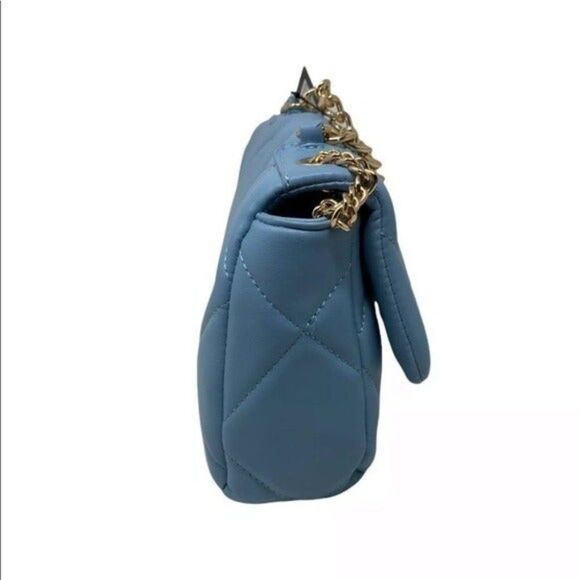 Badgley Mischka Handbag Quilted Vegan Leather Crossbody Gold Chain Easter Spring - Picture 3 of 12